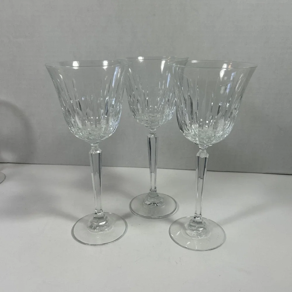 Set‎ Of 3 Mikasa Interlude 8 Inch Clear Wine Goblet Glasses